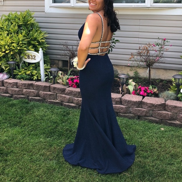 Navy Blue Jovani Prom Dress - Picture 5 of 6